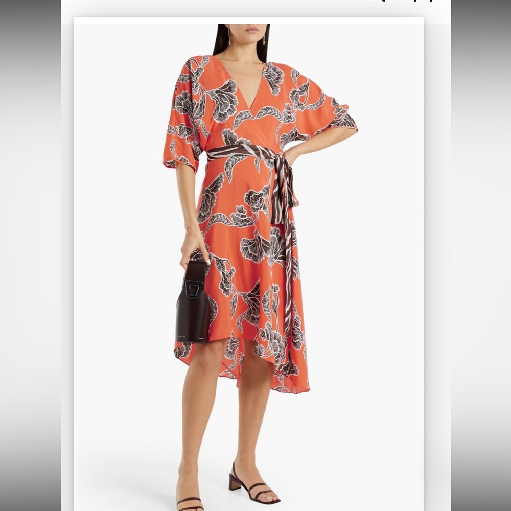 Diane Von Furstenberg Eloise printed crepe de chine wrap dress